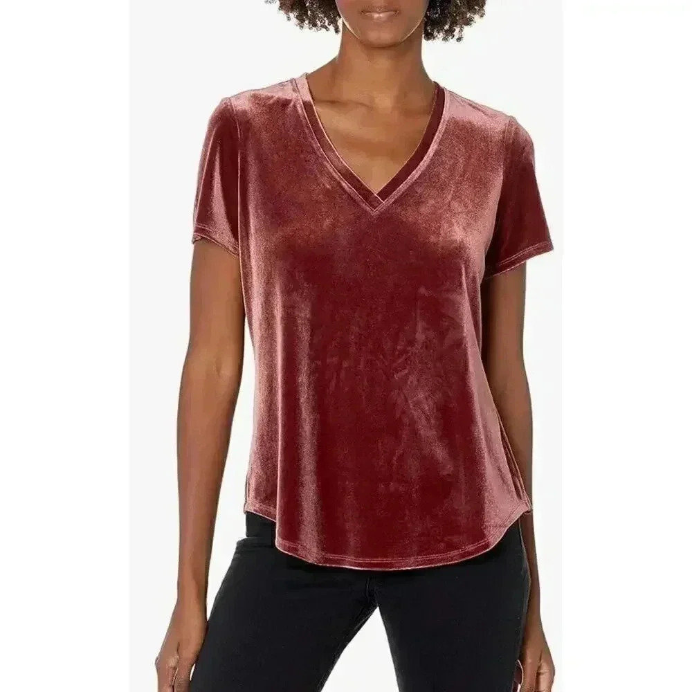 NIC+ZOE Sumac Easy Velvet Tee T-shirt - size Small